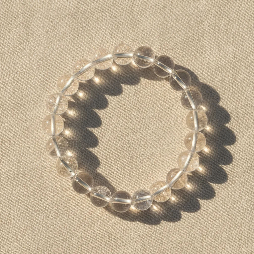 Sphatik Round Plain Gemstone Bracelet